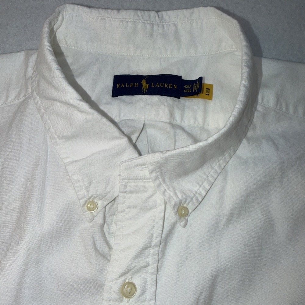 Ralph Lauren Button Down Shirt Men's Whit 4XLT Short Sleeve Shirt - Picture 11 of 12